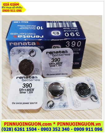 Renata SR1130SW _Pin 390; Pin đồng hồ 1.55v Silver Oxide Renata SR1130SW _Pin 390